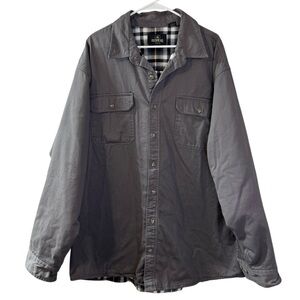 Redhead Shacket button up workwear flannel lined jacket shirt Men’s 2XLT gray
